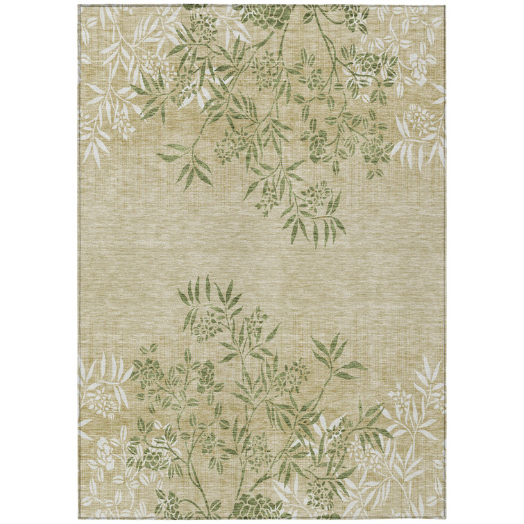 Lac Washable Floral Indoor / Outdoor Rug