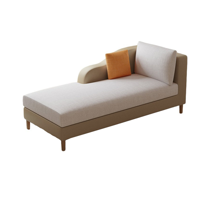 Chaise longue rembourrée Hinna, Accoudoir à droite (vu de face), Beige / kaki