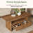 Solid Wood Coffee Table with 2 Drawers, 47.24" 2-Tier Rustic Center Tea Table for Living Room