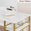 Ensemble de table de salle à manger avec 3 tablettes de rangement et table de bar avec 2 repose-pieds-328009060