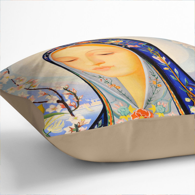 The Virgin Scatter Cushion with Filling, 40cm H x 40cm W x 15cm D, Stone