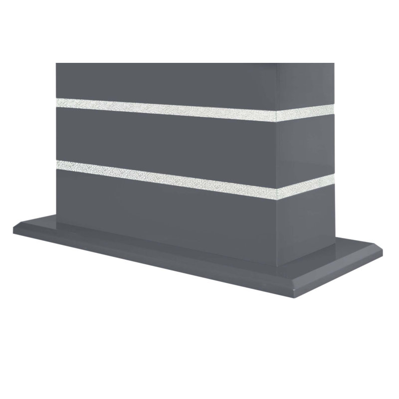 Table de bout Ariya avec finition gris foncé et détails scintillants, robuste et élégante pour les intérieurs modernes.
