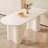 Dining Table And Irregular Side Table, 4-8 Person Dining Table, Thick Engineering Wood Round Wave Table Legs