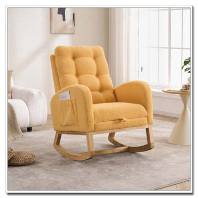 Rocking Chair with Footrest High Back