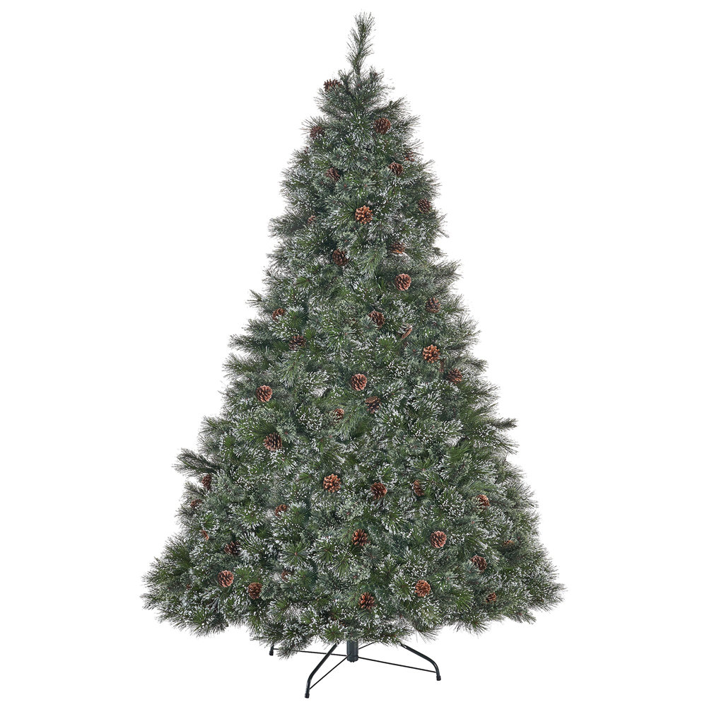 7' Cashmere & Snow Bristle Mixed Tree with 900 LED Lights