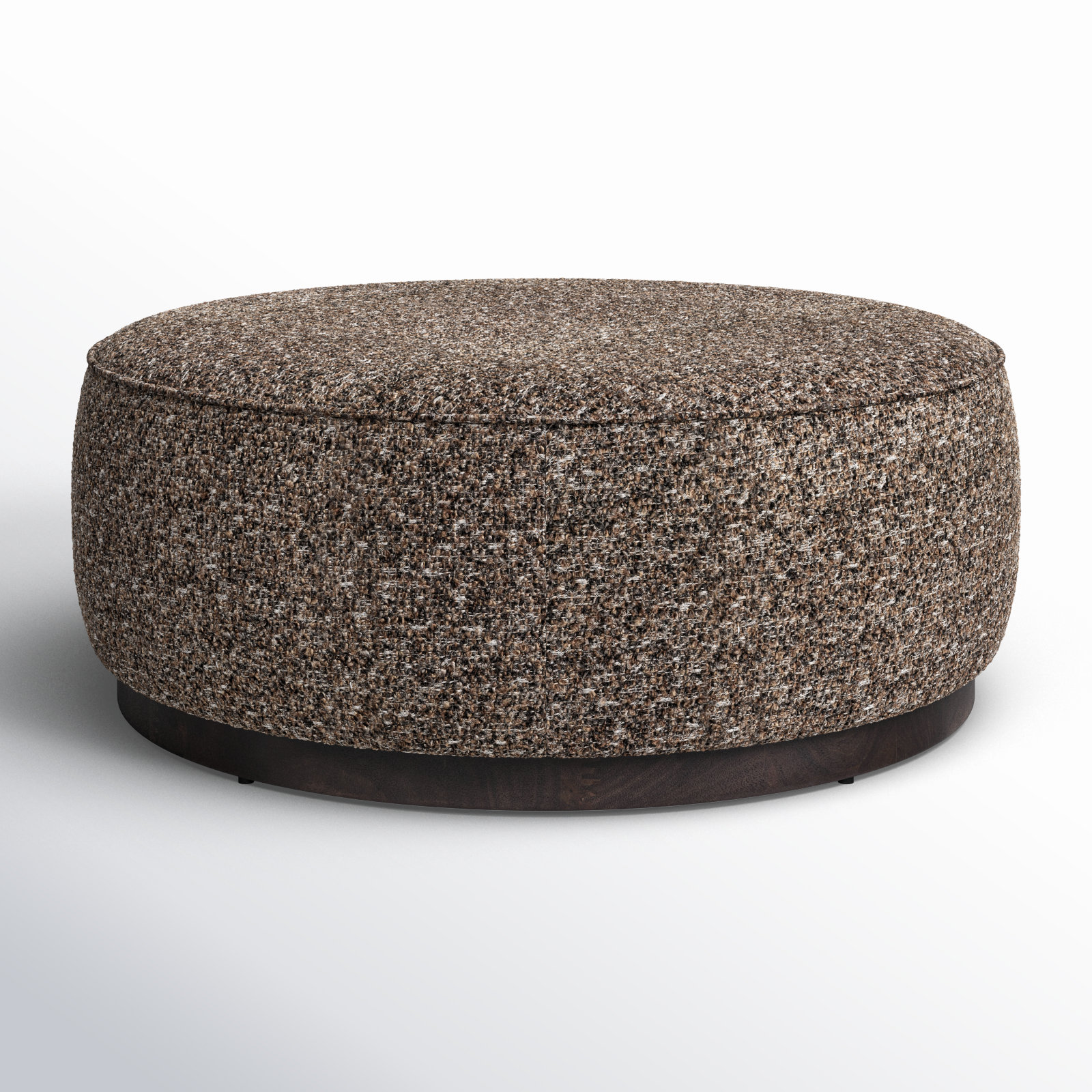 Faira 36" Wide Round Standard Ottoman, Ivan Granite Acrylic