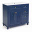 Meuble-lavabo autoportant 36 po avec comptoir en bois massif et bois d'ingénierie 36 po-118401350