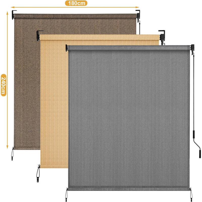 Hls024kd-1 Hdpe Vertical Retractable Awning, Grey, 240cm H x 180cm W