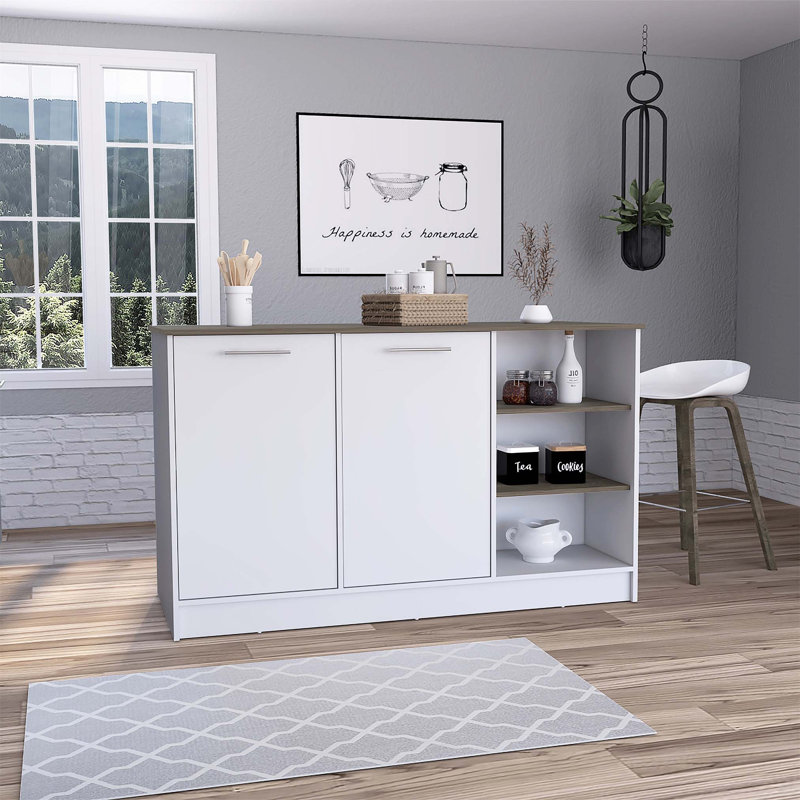 Îlot de cuisine polyvalent avec matériaux de qualité supérieure, grand espace de travail et rangement pratique pour une efficacité accrue