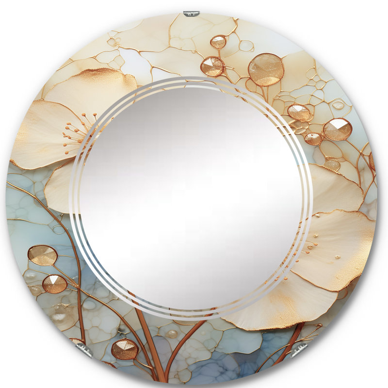 Jeannettes - Miroir mural moderne rond, 24 po x 24 po