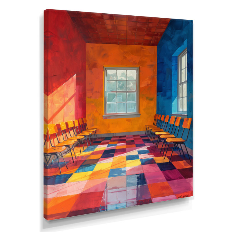 Orange, école créative bleue, art mural I, H 20 po x l 12 po x P 1 po, Toile tendue