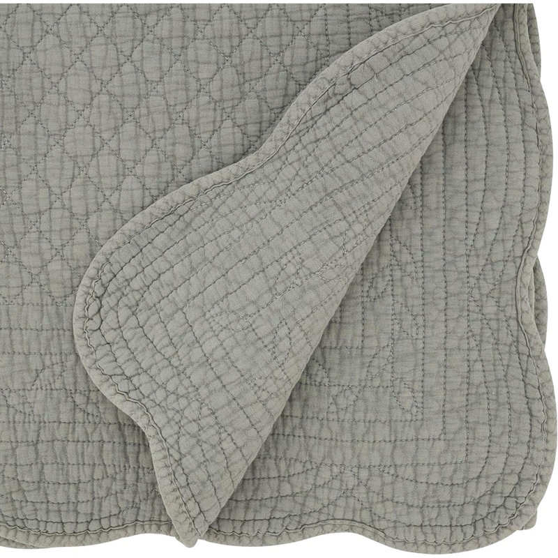 Chemin de table matelassé - Bleu-gris - 100% coton, design charmant