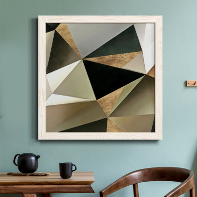 Toile encadrée de qualité supérieure Gold Polygon Wall II - prête à être accrochée