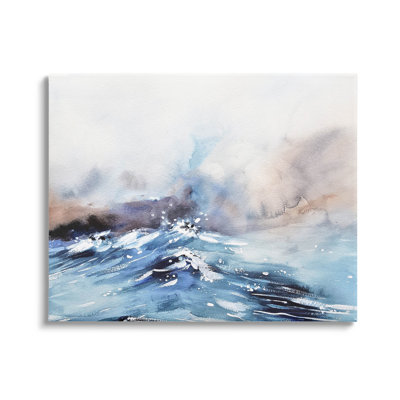 Toile abstraite, "Ocean Crashing Ocean Waves" par Lil 'Rue