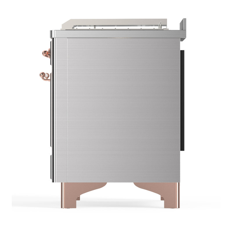 Majestic III Series 48 Inch Dual Fuel Range with 5 Sealed Burners, Griddle, Frenchtop in Glossy Black (Natural Gas, Burnished Trim)