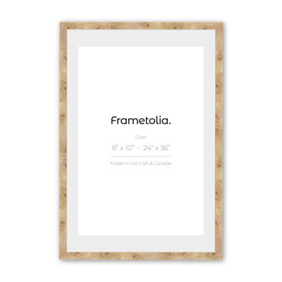 Medium Width Burlwood Solid Wood Matte Picture Frame with Mat
