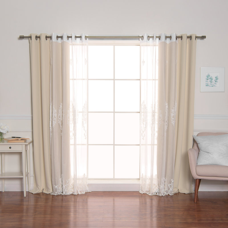 Salomon Blackout Curtain, 52" W x 84" L, Beige