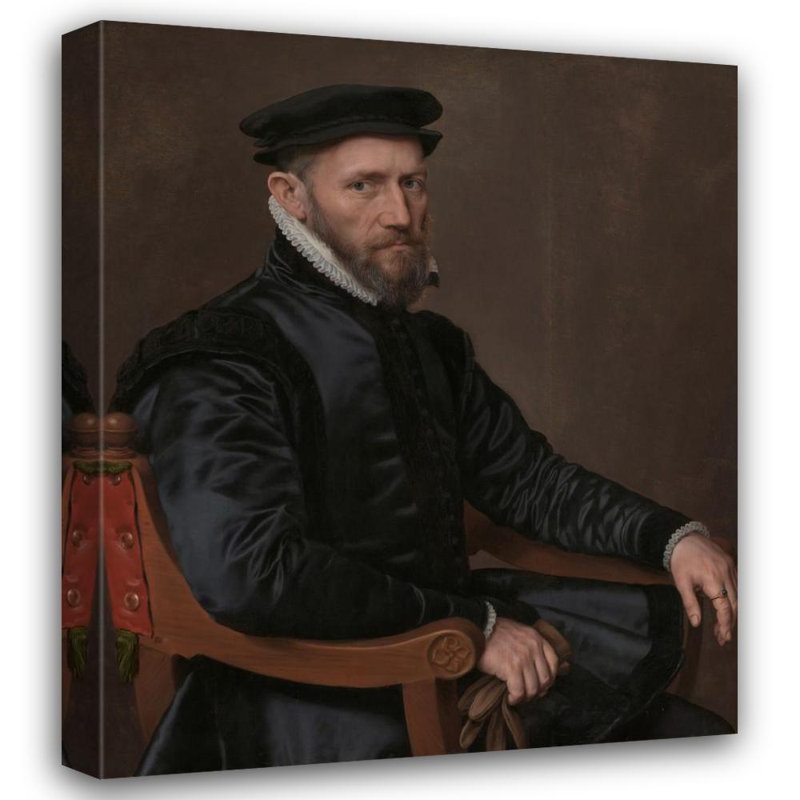 «Portrait of Sir Thomas Gresham» par Antonis Mor - Art mural sur toile tendue avec châssis, H 40 po x l 28 po
