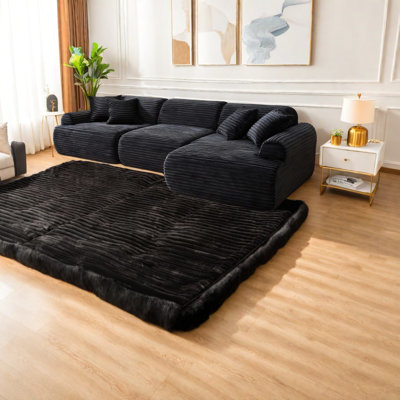 Space-saving Modular Sectionals, Corduroy Upholstery, Modern Convertible For Living Room