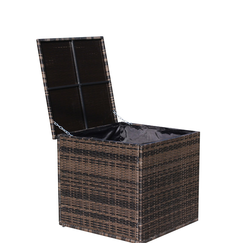 Brown Outdoor Storage Box With Fabric - To Wear And Tear Porch Bin Meets Your Demands