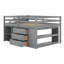 Lit mezzanine double avec bureau d'écriture rétractable et 3 tiroirs-141965292