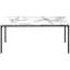 Table contemporaine 3 pièces avec stratifié en marbre blanc et cadre en métal