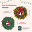 Couronne de Noël 24 po pré-éclairée avec 20 modes d'éclairage, ornements brillants et ruban, couronne de Noël artificielle illuminée
