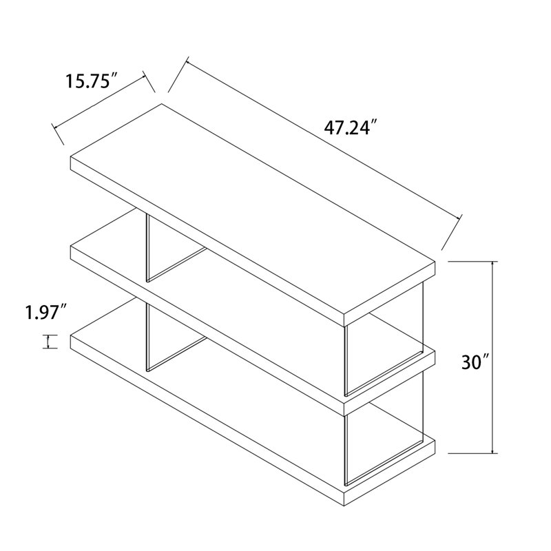 Harly Geometric Glass Bookcase