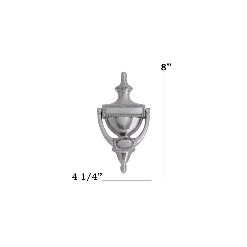 Rope Brass Door Knocker, Satin Nickel