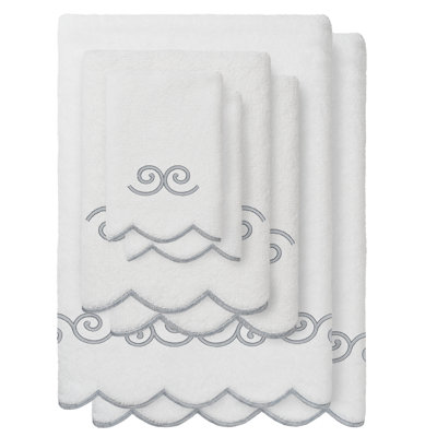  Ensemble de serviettes 100% coton festonné 100% coton symetra