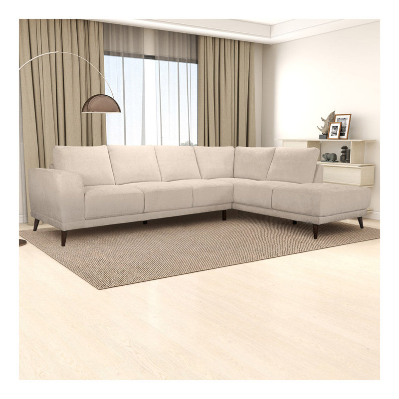 Amara Left Sectional Cream Fabric Sofa