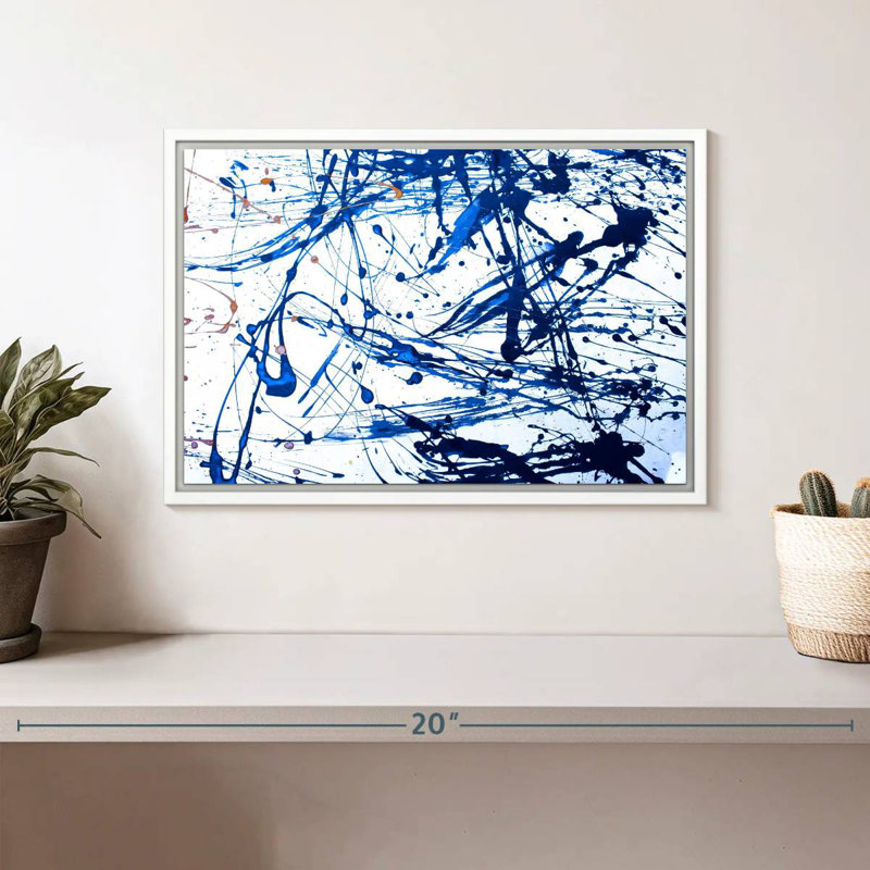 Bleu marine Leota, Cadre flottant blanc, 13 po x 9 po