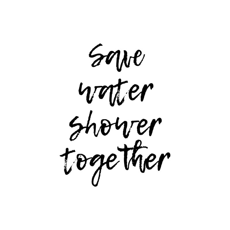 Save Water Shower Together by Pixy Paper - Wrapped Canvas Print, 20.32 cm H x 30.48 cm W