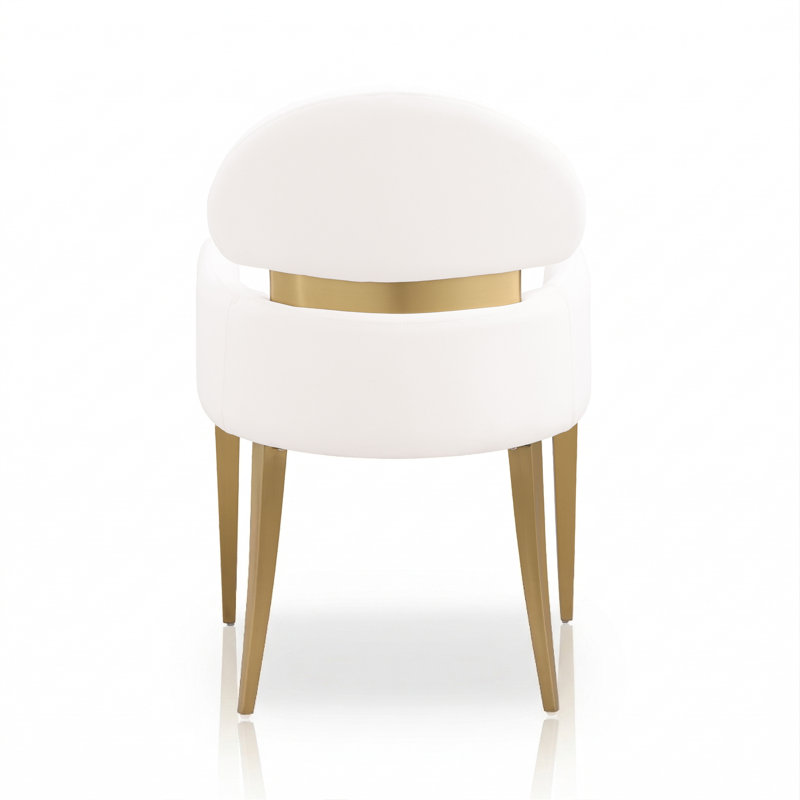 Chaise avec accoudoirs rembourrée Bexar, White