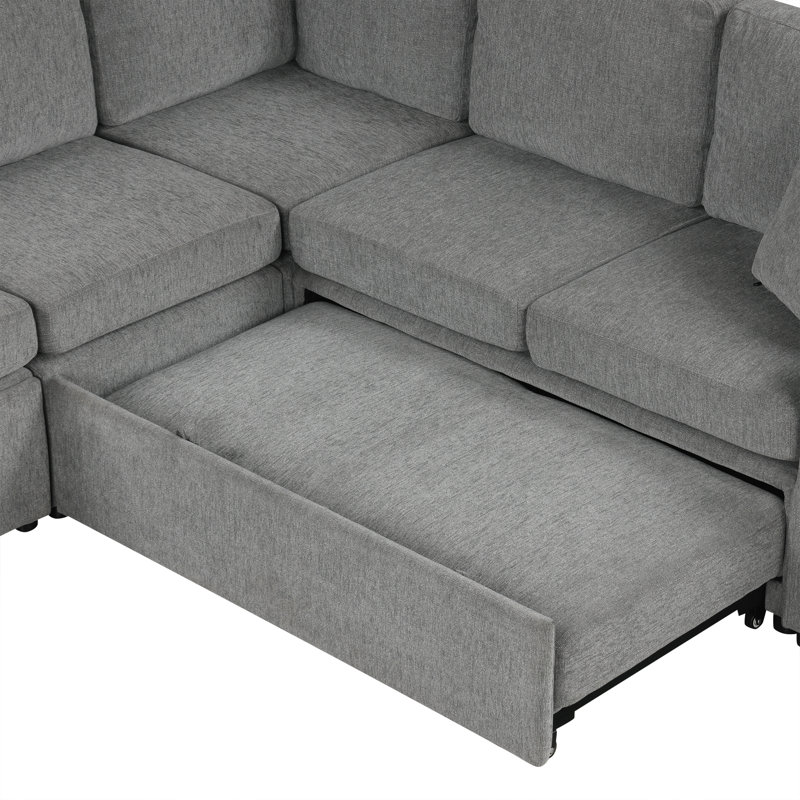 Canapé-lit convertible 108,7 po, Gris chenille