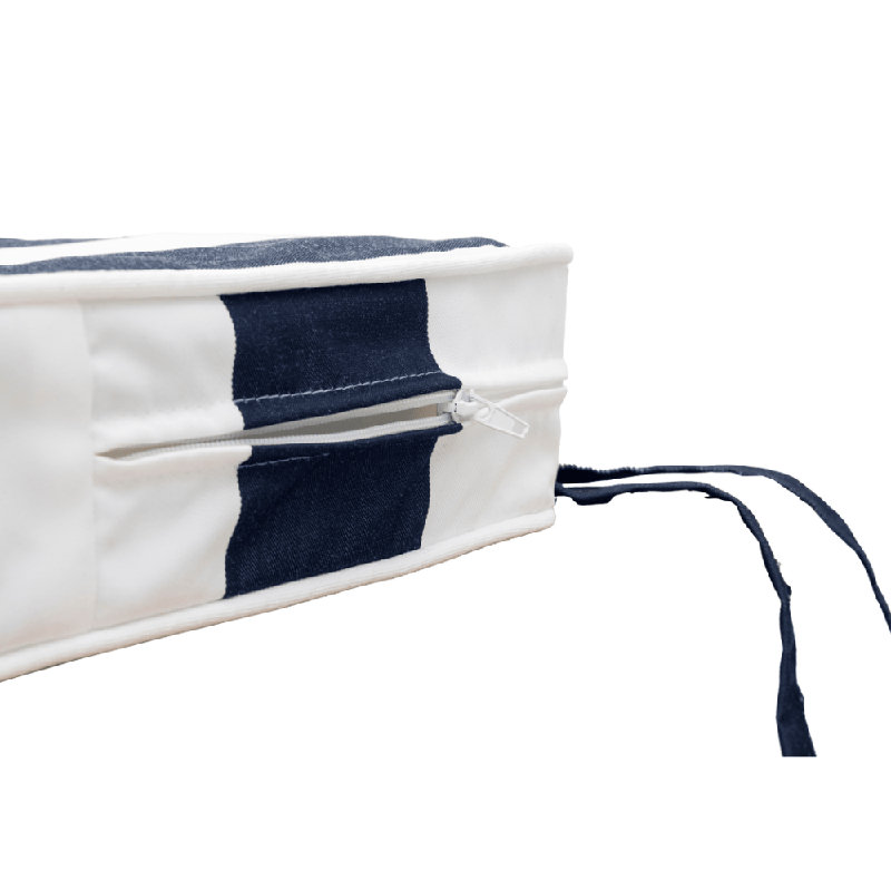  46 X 18 X 2" Oudoor Bench Cushion, Navy Stripe, 46" W x 18" D, 2", Navy Stripe