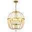 Lustre de ferme en bois perlé à 6 lumières avec cadre en fer Nedek-112976012