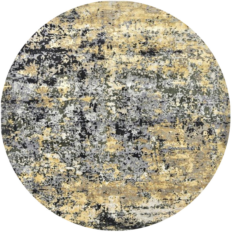 Tapis jaune clair / gris Consida, Rond 4 pi