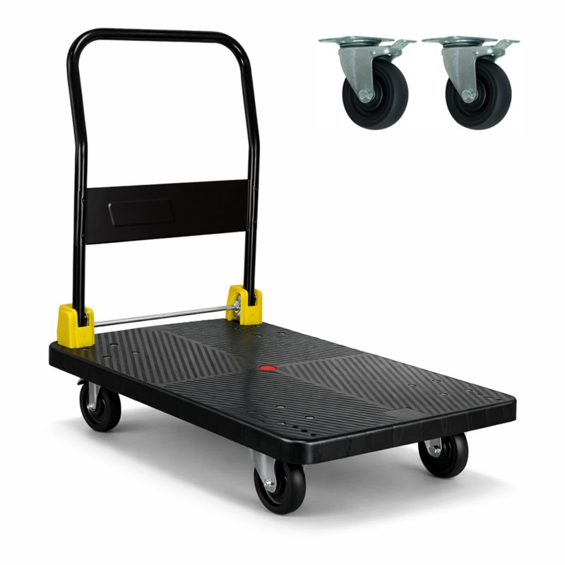 Camion plateforme pliable robuste, Noir, 35.8" H x 23.2" W x 35.4" D