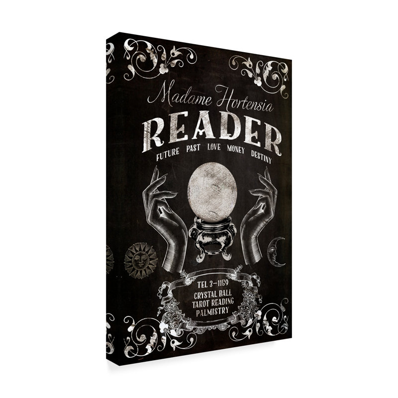Madame Hortensia Reader Black and White Canvas Art