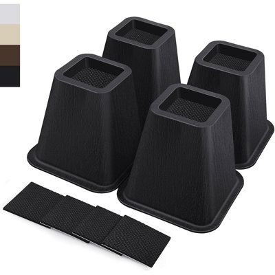Élévateurs de lit robustes de 6 pouces, élévateurs de meubles pour bureau, chaise, table ou canapé, élévateurs de canapé, supporte jusqu'à 2200 lb par pied (paquet de 4)