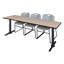 Table de formation Neyland Cain T-Base et 3 chaises empilables Zeng-32520387-32520382
