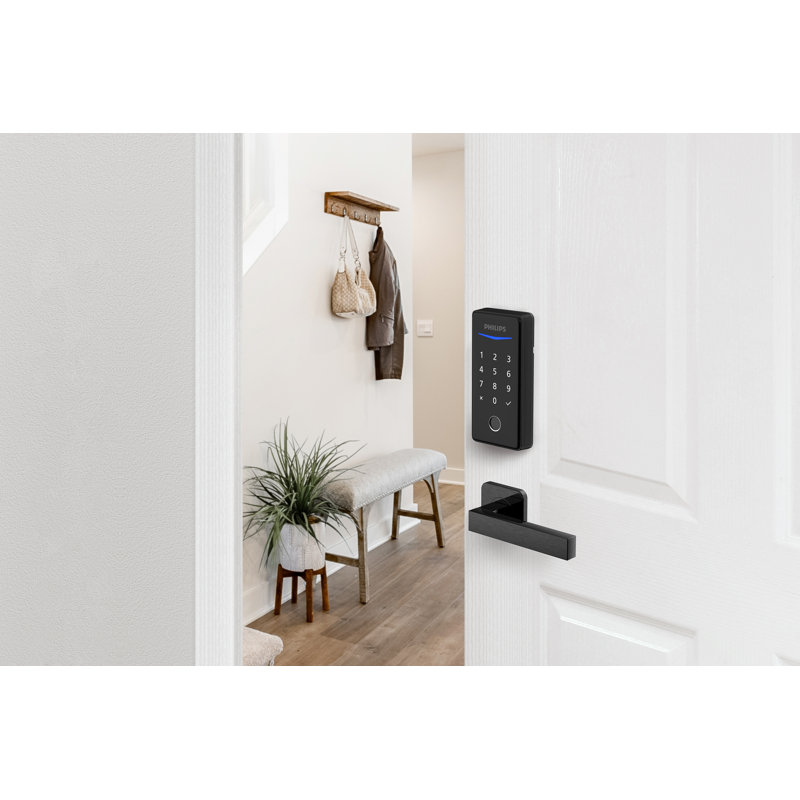 Serrure à pêne dormant électronique sans clé Philips, Noir mat