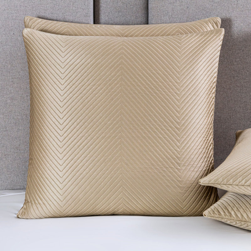 Luxury Herringbone Euro Pillow Cover, Savage Beige