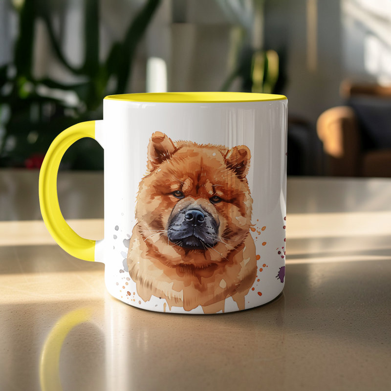 Ceramic Coffee Mug, Yellow, 2
