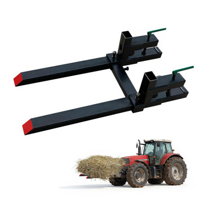 60" Adjustable Pallet Forks for Tractor Loader – 2000lb Capacity, Clamp-On Design with Stabilizer Bar