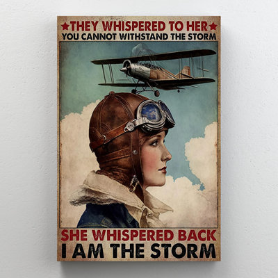 «Woman Pilot I Am The Storm On», impression sur toile