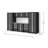 Bold XL Series Gray 9 Piece Garage Cabinets Set With Tool, Base, Wall Cabinets, Stainless Steel Worktop And 30 In. Lockers-119222184