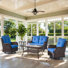 Carolina 4-Person Square Outdoor Conversation Set With Loveseat And Swivel Glide Chair