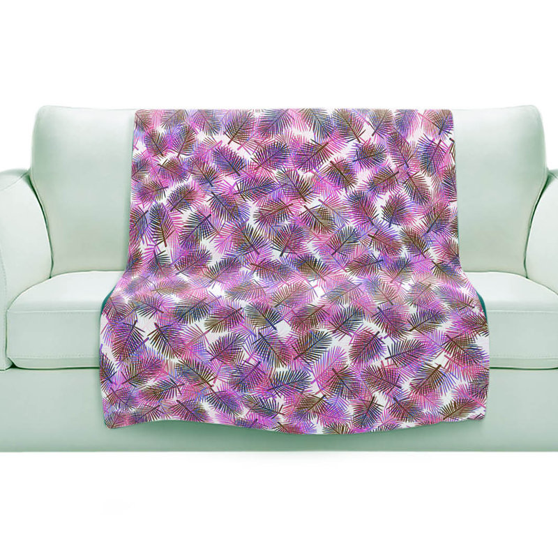 Couverture sherpa à 4 doux palmiers tropical, l 51 po x L 60 po